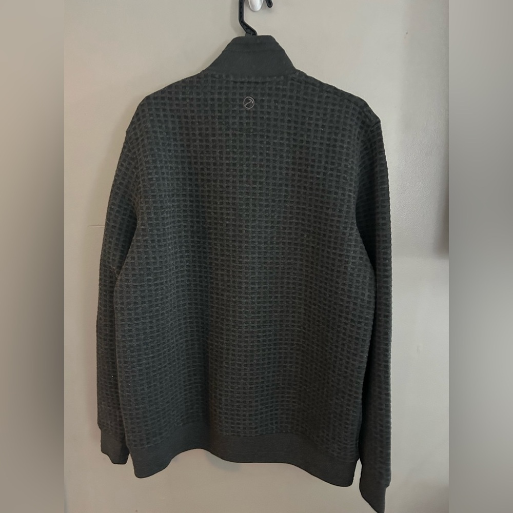 Hammer Made Sweater -  Men's Full Zip Waffle Texture Sweater charcoal gray - Picture 6 of 10